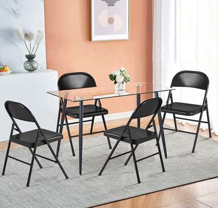 Foldable Lightweight Leather Metal Frame Office Chair image 6