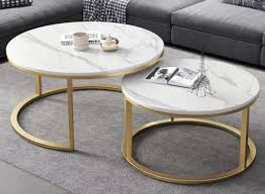 2 Piece Round Marble Top Coffee Tables image 4