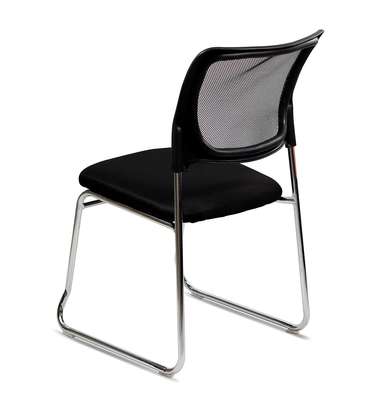 Office Chair; Armless Black Guest Chair image 2