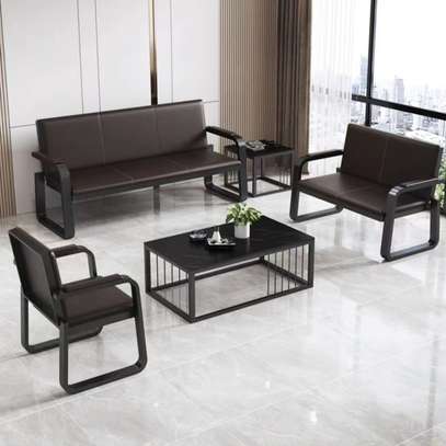 Executive Leather Sofa Set – Office Reception Furniture image 3