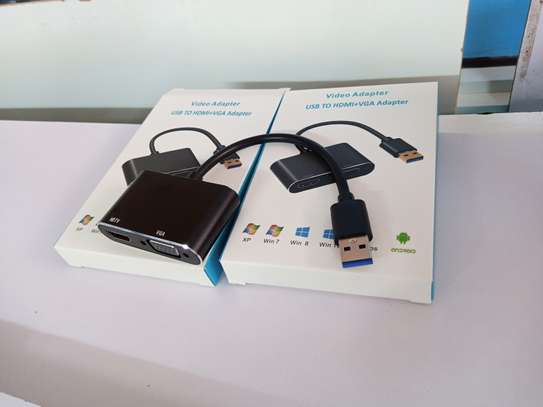 2 in 1 USB 3.0 to HDMI VGA Adapter 1080P, Built-in Driver image 1
