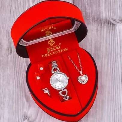 Ladies Gift Set -(Watch, Necklace, Earrings, Ring)+box image 1