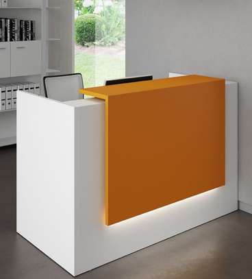 OFFICE DESK:  White Reception Office Desk image 3