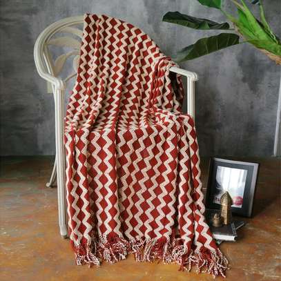 Checkered Print-Classy smooth Bohemian Knitted Shawl/Blanket image 1