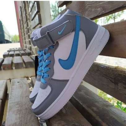 Nike Air Force 1 Women Sneakers High top Sports Grey Blue