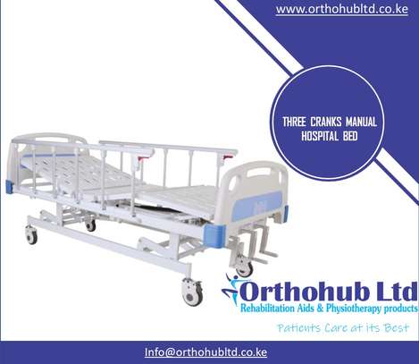 3 crank manual hospital bed image 1