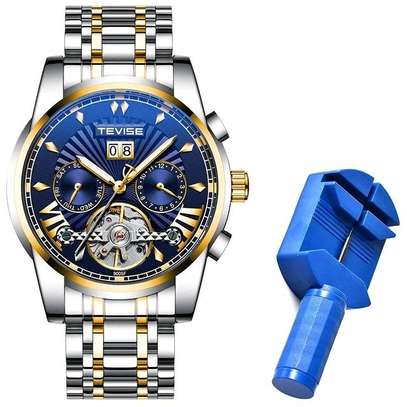 tourbillon watch, fashionable men's mechanical watch image 1