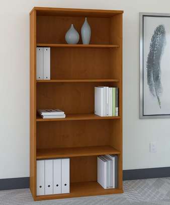 Tall Wooden Bookcase with Five Tiers image 6