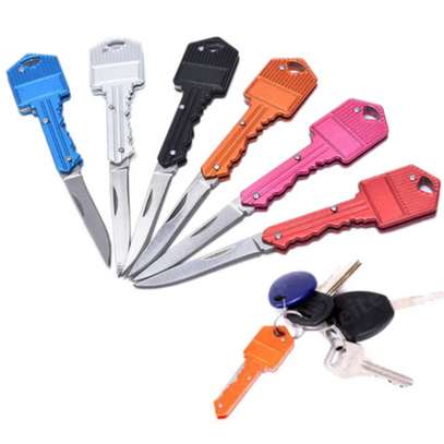 Hidden Key Shape Folding Knife Holder Keychain Portable Mini image 8