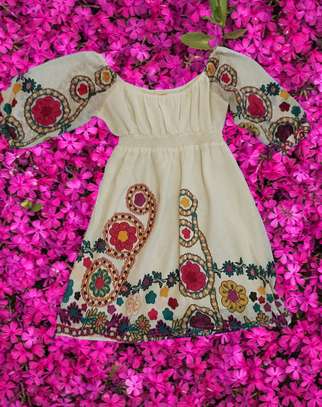 Cream and Floral pattern Dress image 1