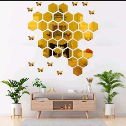 Hexagon acrylic Wall Mirror set image 1
