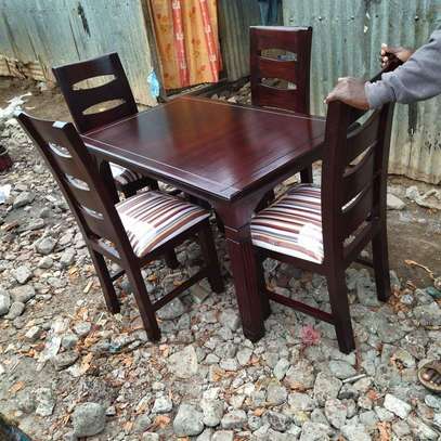 4 Seater Mahogany Framed Dining Table Sets image 3