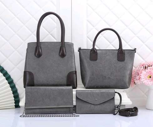 Gray designer 4 in 1 quality handbags image 1