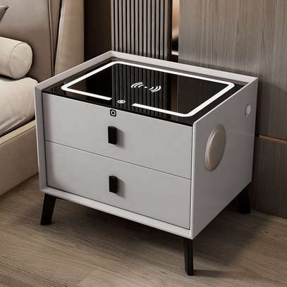 Modern Small Bedside Cabinet with Smart Features image 4