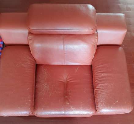 1-Seater Orange Leather Seat image 2