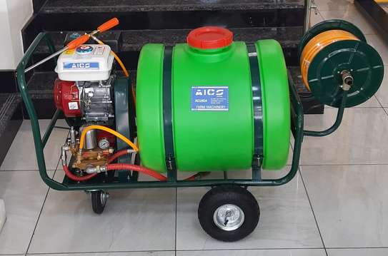 Aico Japan trolley Sprayer 160litres 8hp engine hose power image 1