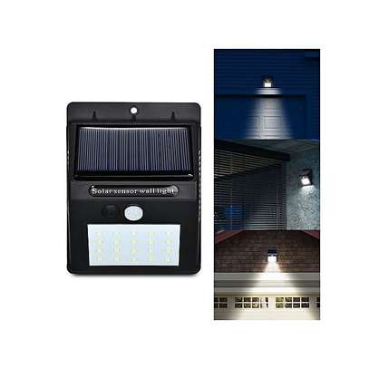 LED Solar Power PIR Motion Sensor Wall Light Outdoor Waterproof Garden Lamp，get one LED bulb 3W-white image 5