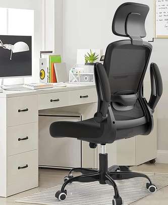 Office Desk: Flip Up Arms Ergonomic Padded Seat image 1