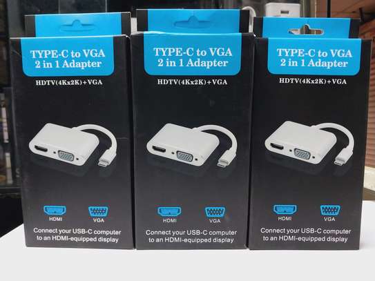 USB-C to VGA & HDMI Adapter 2-in-1 Support 1080p image 3