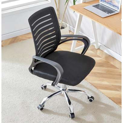 Office Chair: Multipurpose Mesh Reception Chair – Black image 1