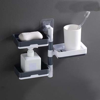3 layer Rotating Drain Soap Holder Bathroom Rack image 3