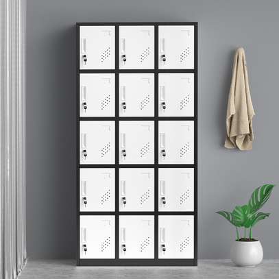 Durable 15-Door Steel Locker for School and Staff Use image 1