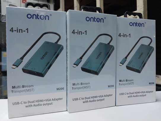 ONTEN M206 4-in-1 USB-C Hub Adapter Type-C to Dual HD+VGA image 2