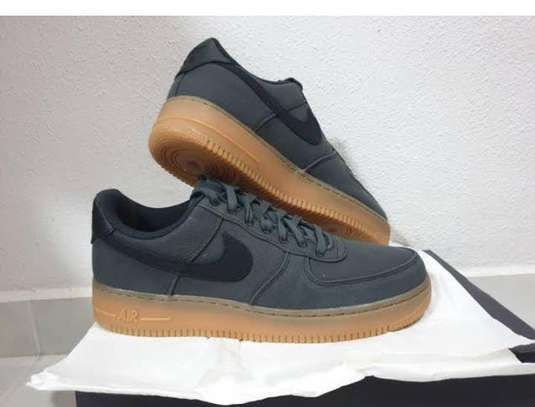 Nike Air Force 1 Low Premium Grey Gum Sneakers image 1