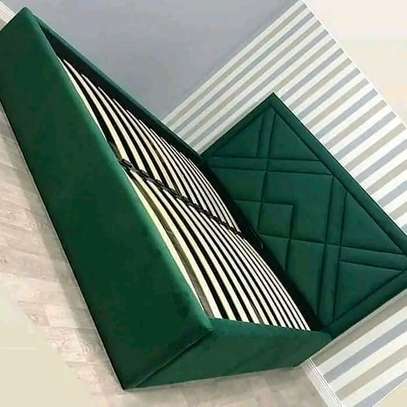 Modern fabric bed plus mattress image 8