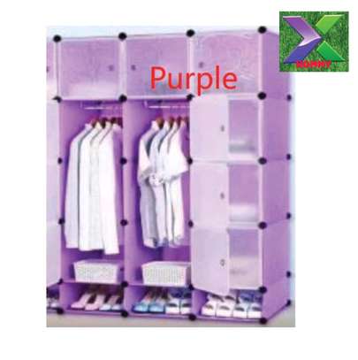 THREE COLUMN PORTABLE PLASTIC WARDROBE image 2