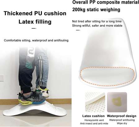 Office Stool: Curved White Adjustable  Office Stool image 3