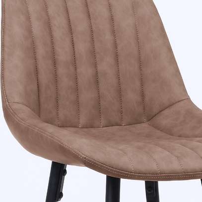 Bar Stool: Modern Brown Leather Kitchen Office Barstool image 6