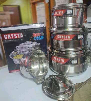 4Piece CRYSTA Stainless Steel Hot Pots image 1