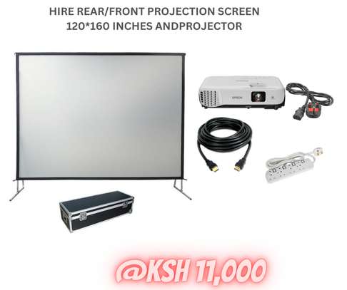 Hire a 120x160 screen with a projector image 1