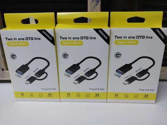 OTG Adapter Cable,2 in 1 USB to Type-C,USB to Micro USB image 2