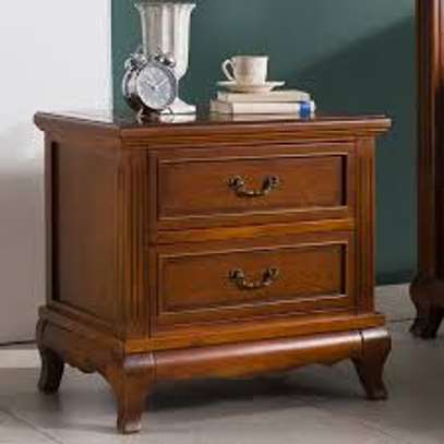 2 Drawer Mahogany Bedside Cabinet image 2