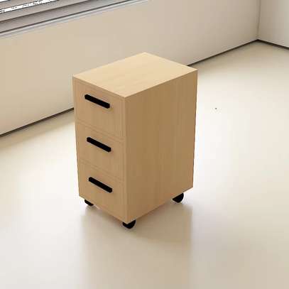 Mobile Wooden Filing Cabinet – 3 Drawers image 3