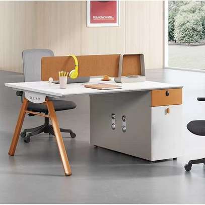 Modern Modular Office Workstation with Cubicle Frames image 5
