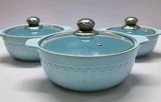 3in1 coloured  ceramic serving dishesset image 1