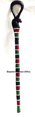 Kenya beaded wooden walking stick image 3