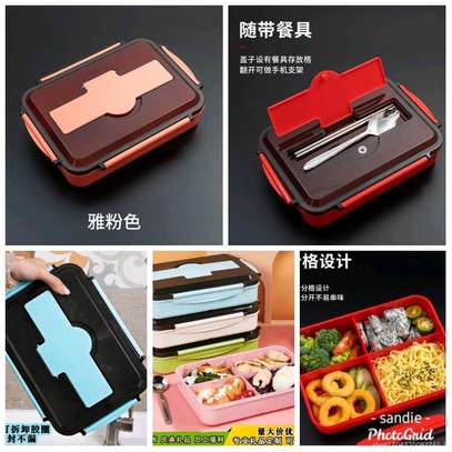 *Lunch boxes with chopsticks and spoon image 1