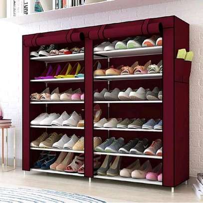 Double column  shoe rack  with canvas cover* image 2