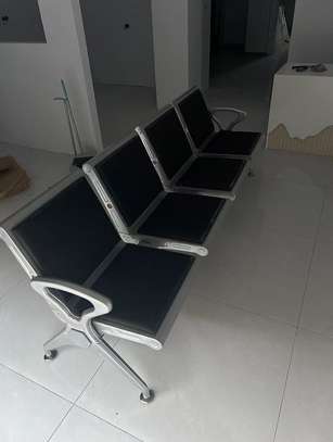4-Link Leather Office Waiting Bench image 6
