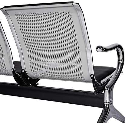 Black PU Padded Reception Bench image 5