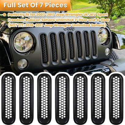 Front Grill Mesh Inserts for Jeep Wrangler 2007-2018 image 4
