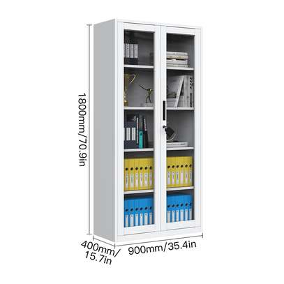 Office Cabinet:  Full Glass Steel Vertical Filing Cabinet image 2