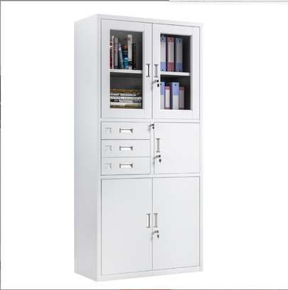Glass Door Steel Filing Cabinet –3-Drawer Metal Storage image 4