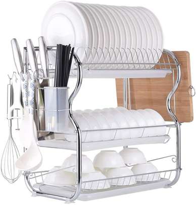 Stainless Steel 3 layer dish drainer rack image 1
