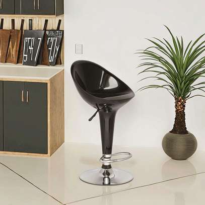Black Plastic Adjustable Counter Barstool image 6