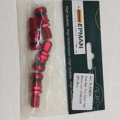 Push-in tire valve stem system -red image 1